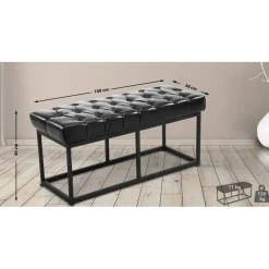 CLP 2-zits Bankje Amun 100 cm - zwart Sale