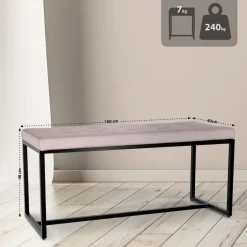 CLP 2-zits Bankje Barci 100 cm - licht grijs Clearance