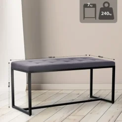 CLP 2-zits Bankje Barci 100 cm - donkergrijs Clearance