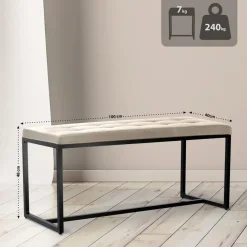 CLP 2-zits Bankje Barci 100 cm - creme Outlet