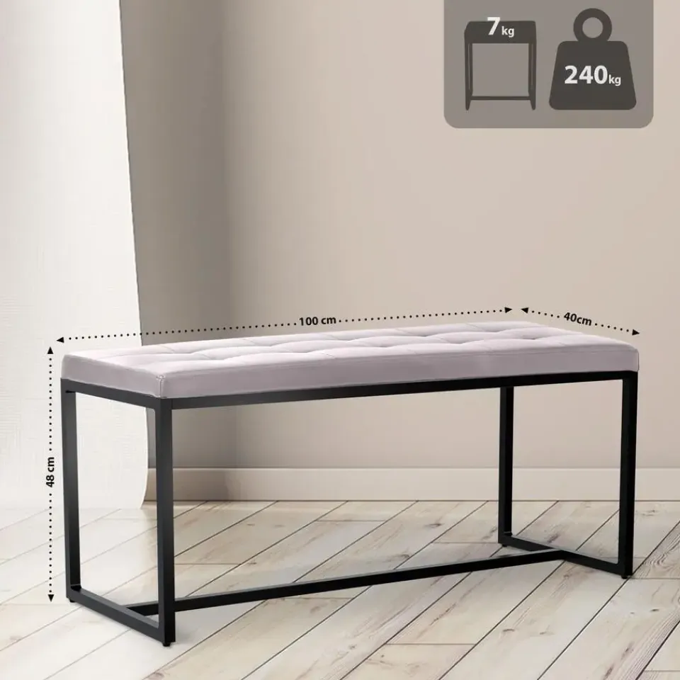 CLP 2-zits Bankje Barci 100 cm - wit Clearance