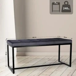 CLP 2-zits Bankje Barci 100 cm - zwart Outlet