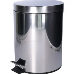CM Pedaalemmer Shine - zilver - 5L - metaal - wc/badkamer