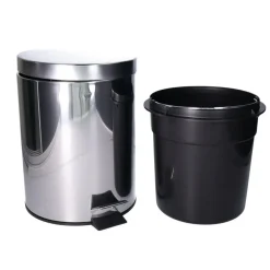 CM Pedaalemmer Shine - zilver - 5L - metaal - wc/badkamer