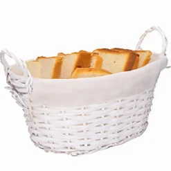 CM Rieten opbergmand - gevlochten rotan - wit - 35 x 25 x 24 New