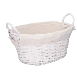 CM Rieten opbergmand - gevlochten rotan - wit - 35 x 25 x 24 New