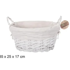 CM Rieten opbergmand - gevlochten rotan - wit - 35 x 25 x 24 New