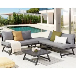 Beliani COCCORINO - Tuinset - Grijs - Aluminium Clearance