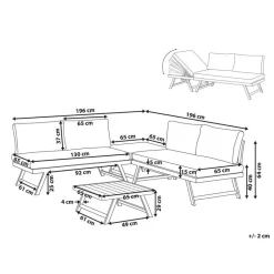 Beliani COCCORINO - Tuinset - Grijs - Aluminium Clearance