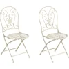 Leen Bakker COGGIA - Set van 2 tuinstoelen - Lichtbeige - IJzer Clearance