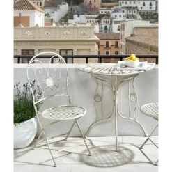 Leen Bakker COGGIA - Set van 2 tuinstoelen - Lichtbeige - IJzer Clearance