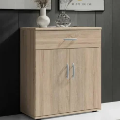 Emob Commode Viviane 60cm met 2 deuren- 1 lade - eik Outlet