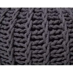 Beliani CONRAD - Poef - Donkergrijs - 50 cm - Katoen Clearance