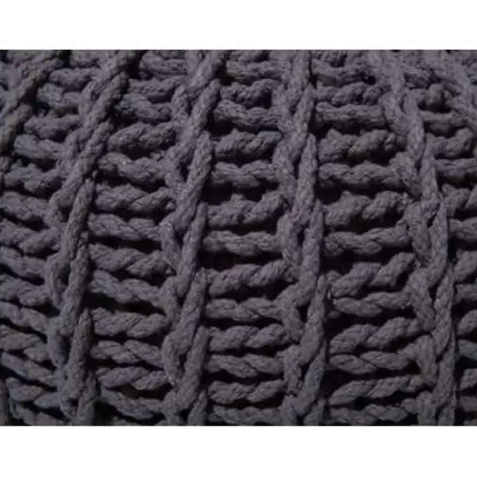 Beliani CONRAD - Poef - Donkergrijs - 50 cm - Katoen Clearance