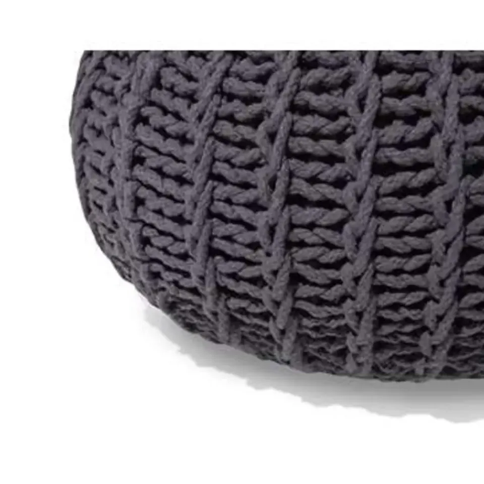 Beliani CONRAD - Poef - Donkergrijs - 50 cm - Katoen Clearance