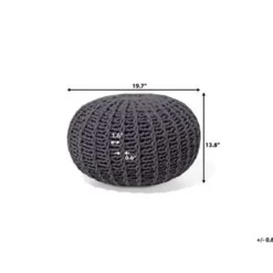 Beliani CONRAD - Poef - Donkergrijs - 50 cm - Katoen Clearance