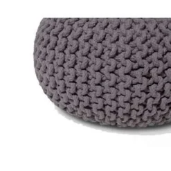 Beliani CONRAD S - Poef - Donkergrijs - 40 cm - Katoen Clearance