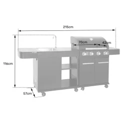 Cook'in Garden Modulaire buitenkeuken FYRA - Zwart - Staal Clearance