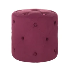 Beliani COROLLA - Poef - Rood - 40 cm - Fluweel Online
