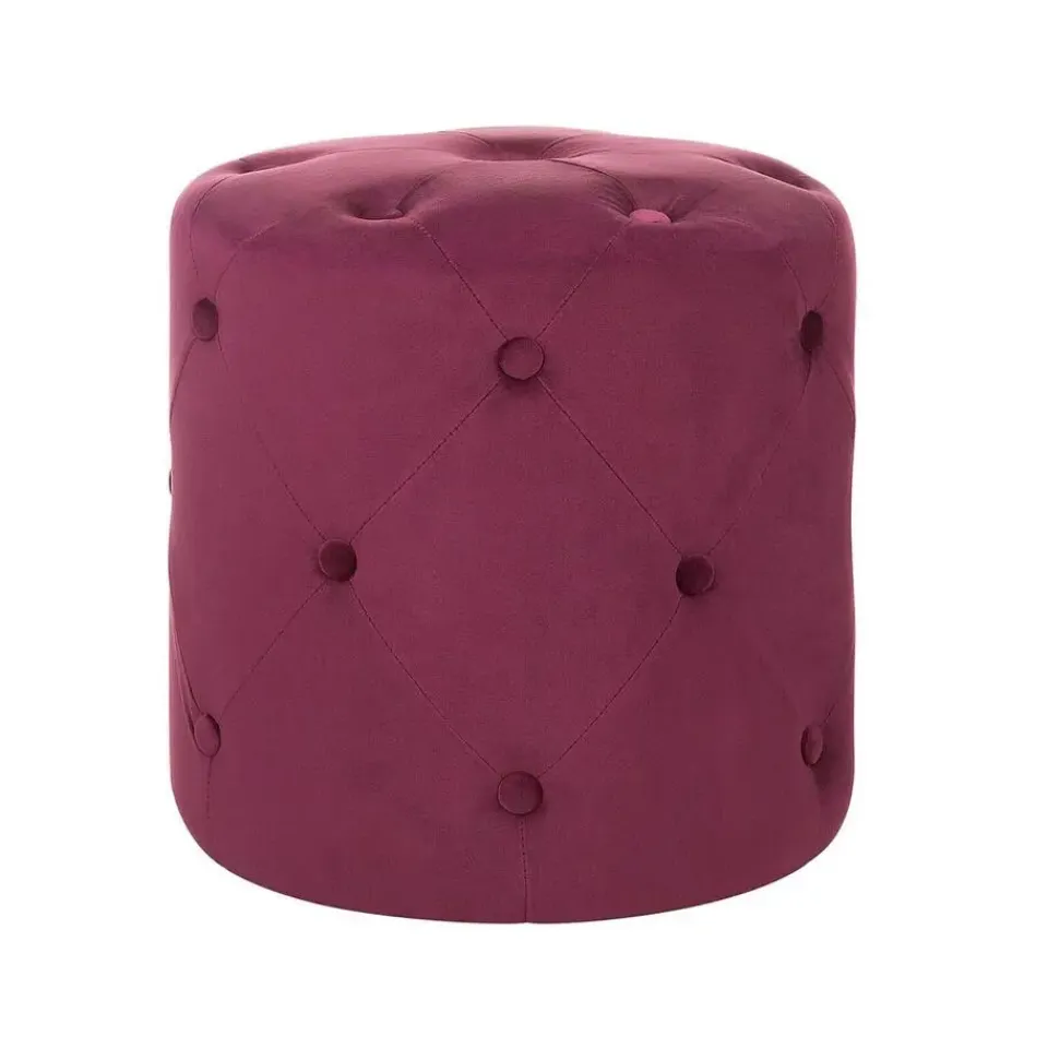 Beliani COROLLA - Poef - Rood - 40 cm - Fluweel Online