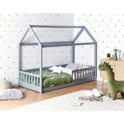 Beliani COSSAYE - Kinderbed - Grijs - 90 x 200 cm - Grenenhout Clearance