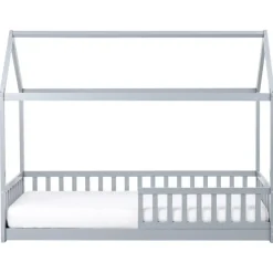 Beliani COSSAYE - Kinderbed - Grijs - 90 x 200 cm - Grenenhout Clearance