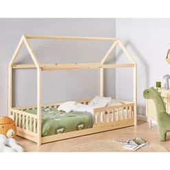 Beliani COSSAYE - Kinderbed - Lichtbruin - 90 x 200 cm - Grenenhout Hot