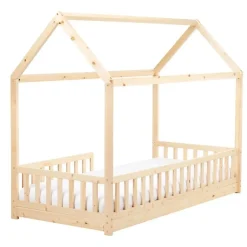 Beliani COSSAYE - Kinderbed - Lichtbruin - 90 x 200 cm - Grenenhout Hot