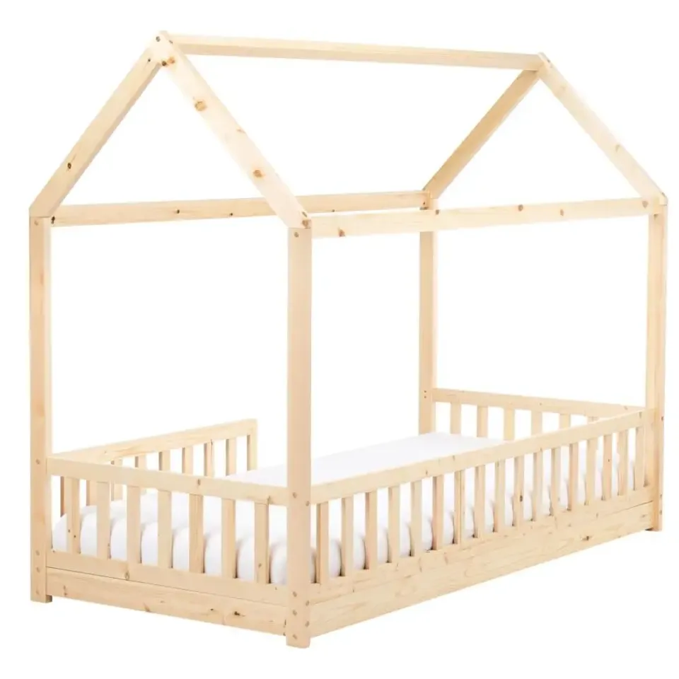 Beliani COSSAYE - Kinderbed - Lichtbruin - 90 x 200 cm - Grenenhout Hot