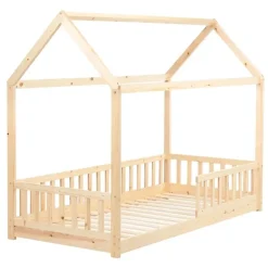 Beliani COSSAYE - Kinderbed - Lichtbruin - 90 x 200 cm - Grenenhout Hot