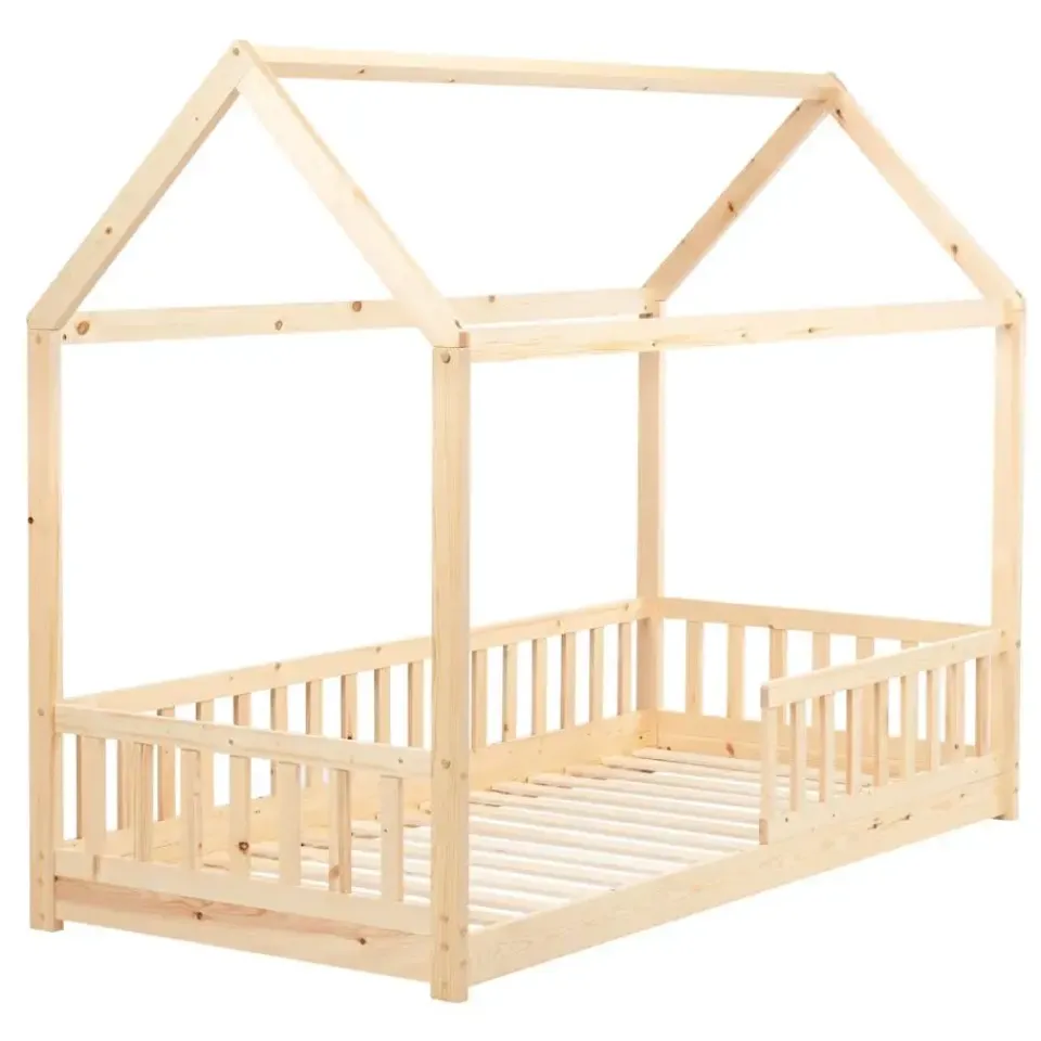 Beliani COSSAYE - Kinderbed - Lichtbruin - 90 x 200 cm - Grenenhout Hot