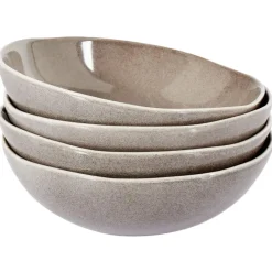 Leen Bakker COSTMARY - Diepe borden set van 4 - Grijs - Steengoed Clearance