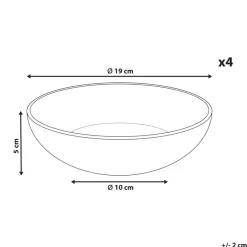Leen Bakker COSTMARY - Diepe borden set van 4 - Grijs - Steengoed Clearance