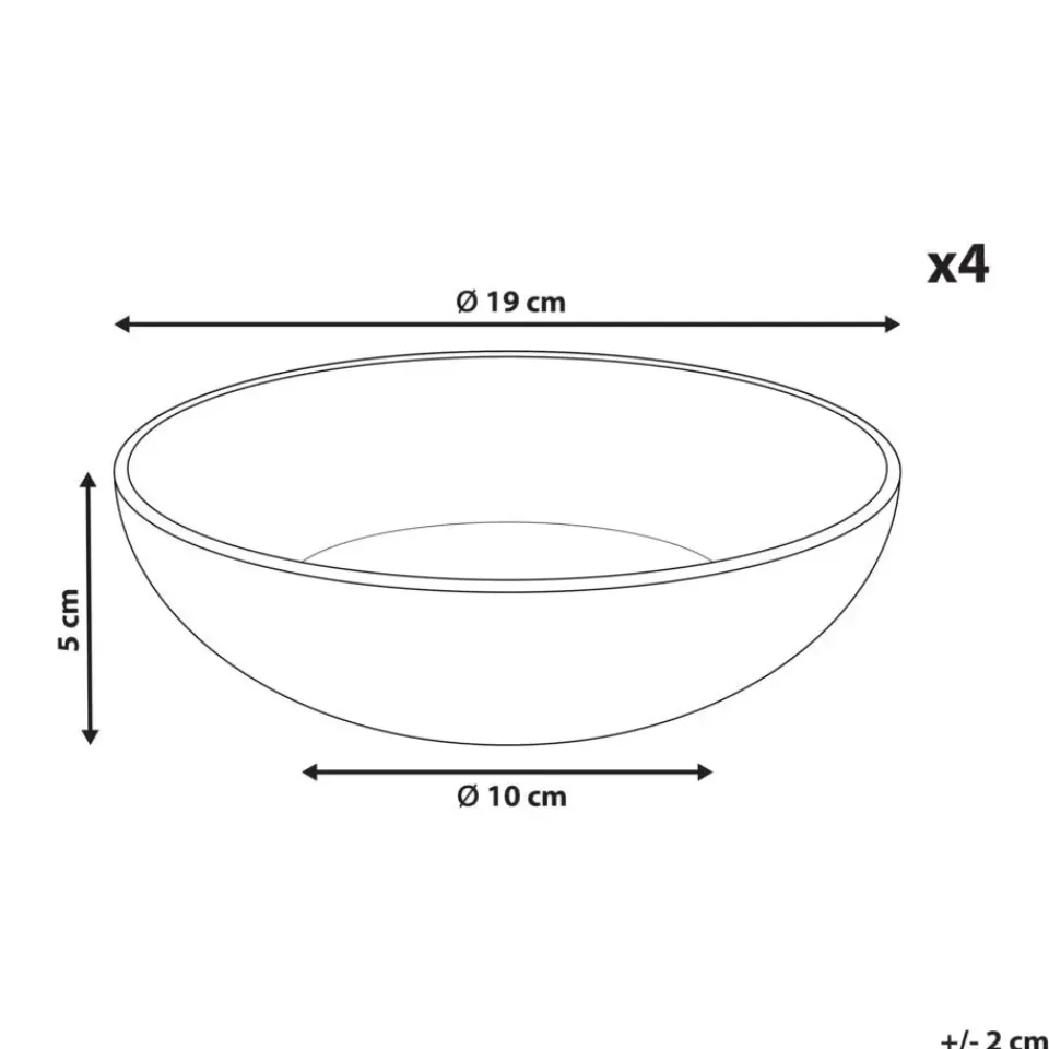Leen Bakker COSTMARY - Diepe borden set van 4 - Grijs - Steengoed Clearance