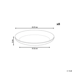 Leen Bakker COSTMARY - Dinerborden set van 8 - Grijs - Steengoed Clearance