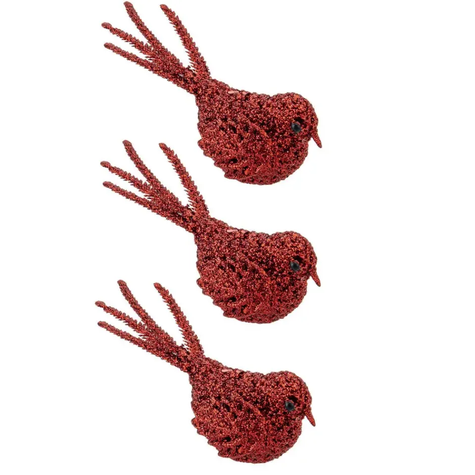 Cosy & Trendy Cosy @ Home Kersthangers - vogel - rood - 3 stuks - 16 cm New