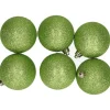 Cosy & Trendy Kerstballen - 6x st - appel groen - glitters - 8 cm Online
