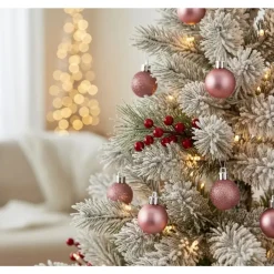 Cosy & Trendy Kerstballen - 17 stuks - kunststof - roze - 3 cm Discount