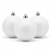Cosy & Trendy Kerstballen - 6x st - wit - glitters - 8 cm