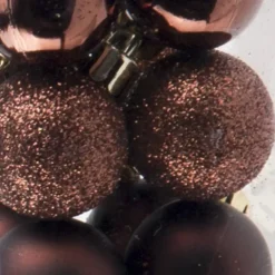 Cosy & Trendy Cosy at Home kerstballen - kunststof - 20x - 3 cm - donkerbruin New