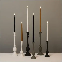 Countryfield Led kaarsen/dinerkaarsen - 2x - zwart - 38 cm