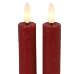 Countryfield Led kaarsen/dinerkaarsen - 2x - rood - 15 cm Discount