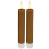 Countryfield Led kaarsen/dinerkaarsen - 2x - cognac bruin - 15 cm Outlet
