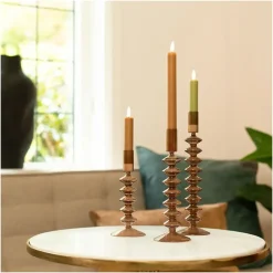 Countryfield Led kaarsen/dinerkaarsen - 2x - cognac bruin - 15 cm Outlet