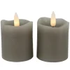 Countryfield LED kaarsen/stompkaarsen - 2x st - grijs - H7,2 cm Discount