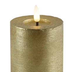 Countryfield LED kaars/stompkaars - goud - D7,5 x H12,5 cm - timer Outlet