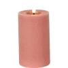 Countryfield LED kaars/stompkaars - roze - D7,5 x H12,5 cm - timer Best