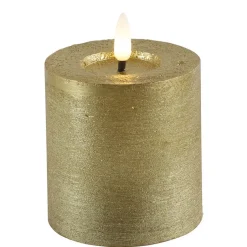 Countryfield LED kaars/stompkaars - goud - D7,5 x H8 cm - timer