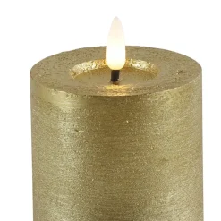 Countryfield LED kaars/stompkaars - goud - D7,5 x H8 cm - timer