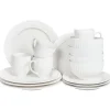Leen Bakker COWSLIP - Servies set van 16 - Wit - Porselein Best